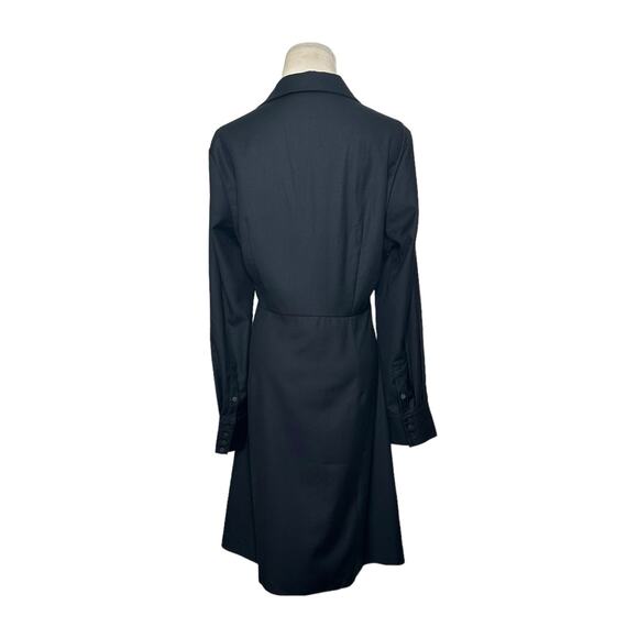 MOFT black long sleeves faux wrap midi dress size Large - Picture 12 of 15